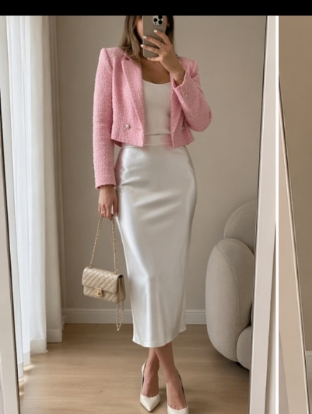 Zara Tweed Textured Cropped Blazer Pink Size XS - Picture 2 of 16